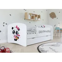 Bjird Kinderbett Jugendbett 80x160 cm Weiß mit Rausfallschutz Schublade