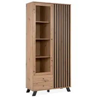 Möbelando Standvitrine Medan 52A in Artisan Oak/Anthrazit. Abmessungen (BxHxT)