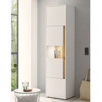 Lomadox Beleuchtete Vitrine CRISP-61 in weiß mit Absetzungen in