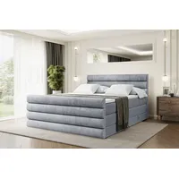 Altdecor Boxspringbett Grau, Höhe ca. 20 cm, 160x200 cm,