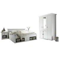 Furn.design Schlafzimmer komplett "Hooge" in Pinie weiß Landhaus Set
