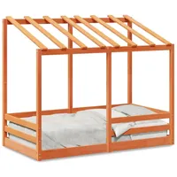 VidaXL Kinderbett mit Dach Wachsbraun 80x160 cm Massivholz Kiefer