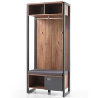 Lomadox Kompakt-Garderobe im Industrial Stil inkl. Sitzkissen DALLAS-61 Stirling