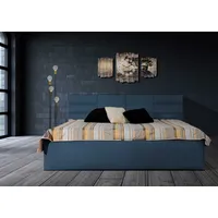 Halmon Schlafkomfort Betten Polsterbett Madera Blau 120 x 200