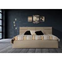 Halmon Schlafkomfort Betten Polsterbett Madera Beige 120 x 200