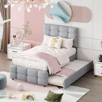 Flieks Polsterbett 90x200cm mit Ausziehbarem Bett, Jugendbett Kinderbett mit