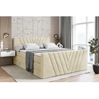 Altdecor Boxspringbett Beige, Höhe ca. 20 cm, 200x200 cm,