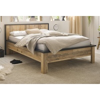 Furn.design Bett, Eiche, Anthrazit, Holzwerkstoff, Nachbildung, 140x200 cm, Schlafzimmer,