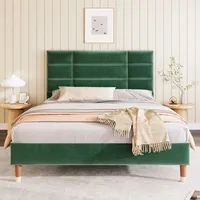 Flieks Polsterbett 140x200cm mit Lattenrost und Kopfteil, Jugendbett Bettgestell