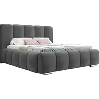 Mirjan24 Polsterbett Grau, Textil, Kiefer, Rechteckig, 160x200 cm, Schlafzimmer,