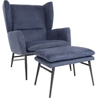 Mendler Lounge-Sessel mit Ottomane HWC-L62, Sessel Polstersessel Cocktailsessel Hocker,