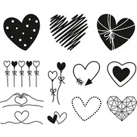 Heyda Motivstempel-Set Herzen