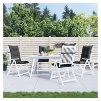VidaXL Hochlehner-Auflagen 4 Stk. Melange Anthrazit 120x50x7 cm Stoff