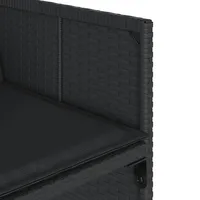 VidaXL 17-tlg. Garten-Essgruppe mit Kissen Schwarz Poly Rattan