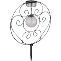 GLOBO Solarlampe orientalische Glaskugel Dekoleuchte Gartenlampe Solar Solarleuchte Metall