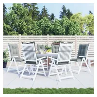 VidaXL Hochlehner-Auflagen 6 Stk. Melange Hellgrau 120x50x7 cm Stoff