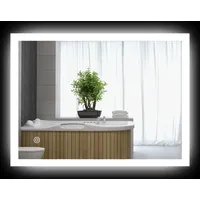 Kleankin Badspiegel, Badezimmerspiegel mit LED-Beleuchtung, Lichtspiegel mit Touchschalter, Memory-Funktion,