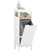 SoBuy Wäscheschrank mit Wäschesack 0 l Weiß