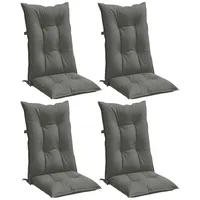 VidaXL Hochlehner-Auflagen 4 Stk. Melange Dunkelgrau 120x50x7 cm Stoff