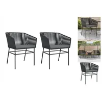 VidaXL Gartenstühle 2 Stk. mit Kissen Schwarz Poly Rattan