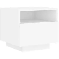 VidaXL Nachttisch mit LED-Leuchten Weiß 40x39x37 cm