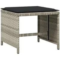 VidaXL Gartenhocker mit Kissen 4 Stk. Hellgrau 40x40x35 cm