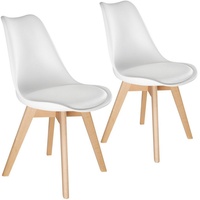 Tectake tectake® Esszimmerstuhl, gepolsterte Sitzfläche, massive Holzbeine, 49 x