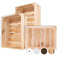 Creative Deco Holzkiste Natur | Weinkisten Set Obstkiste Holz