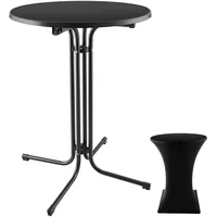 Tectake tectake® Stehtisch, rund mit Tischhusse, standfest, bodenschonende Kunststofffüße