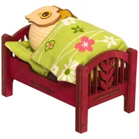 Kuhnert - Dekoration/Holzfigur - Mini Eule im Bett -