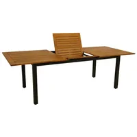 DEGAMO Ausziehtisch SARONNO 180/240x100cm, Aluminium anthrazit + Akazie geölt,