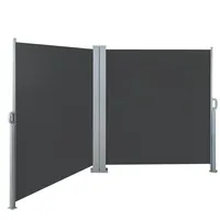 Svita Doppelseitenmarkise ausziehbar freistehend Sichtschutz, 600x180 cm Dunkelgrau