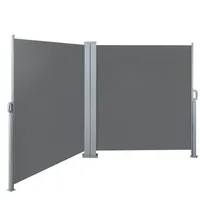 Svita Doppelseitenmarkise ausziehbar freistehend Sichtschutz 600x180 cm Hellgrau