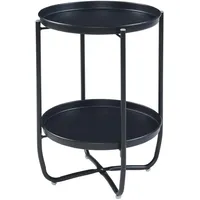 [en.casa] Tabletttisch Sandefjord Stahl 57,5x40 cm Schwarz
