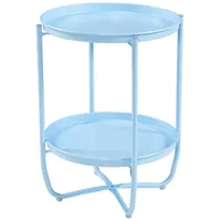 [en.casa] Tabletttisch Sandefjord Stahl 57,5x40 cm Himmelblau [en.casa]