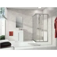 Hüppe Alpha 2 Gleittüreckeinstieg, 3-teilig (1/2), Viereck, vollgerahmt, 900x2000mm,