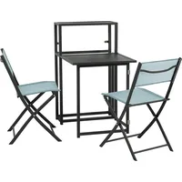 Svita Balkon-Set klappbar grau/blau