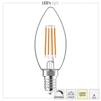 Shada LED-Filament Kerzenlampe E14 4,5W warmweiß 470 lm