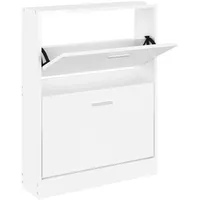 VidaXL Schuhschrank Hochglanz-Weiß 59x17x81 cm Holzwerkstoff