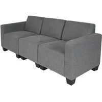 MCW Couch Stoff 3-Sitzer Grau