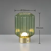 Trio Reality Leuchten LED Akku Tischleuchte LORD mit Glas