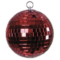 Satisfire Spiegelkugel 15cm rot Discokugel Mirrorball Disko Deko