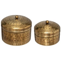 Atmosphera Créateur d'intérieur Schmuckschatullen oasis, 2 Stück, Metall, golden