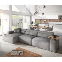 DeLife Ecksofa Sirpio XL 370x170 cm Mikrofaser Grau