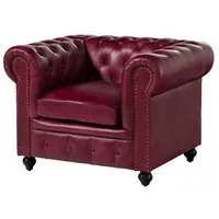 MASSIVMOEBEL24.DE Sessel Echtleder 105x82x75 rot CHESTERFIELD #402 | 2