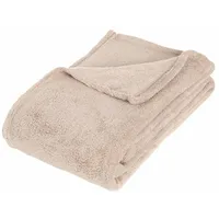 Atmosphera Createur d ́interieur Fleecedecke, Beige, 125x150 cm, Wohntextilien,