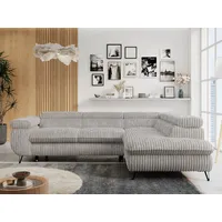 MKS Meble Ecksofa Sofa Grau, Wohnlandschaft L-Form mit Schlaffunktion