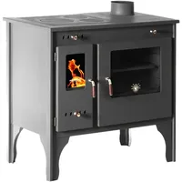 Prometey Kaminofen mit Backfach und Herdplatte Retro Eco Schwarz
