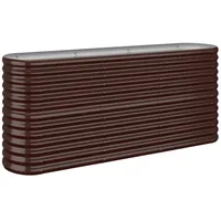 Furnicato Hochbeet Pulverbeschichteter Stahl 152x40x68 cm Braun
