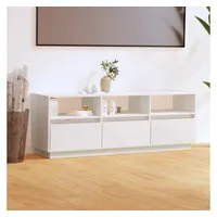 Furnicato TV-Schrank Weiß 140x37x50 cm Massivholz Kiefer